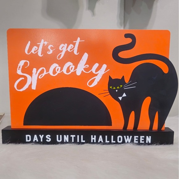 Wood Chalkboard Halloween Countdown To‎ Halloween Chalkboard Includes Chalk NWT - Picture 1 of 4